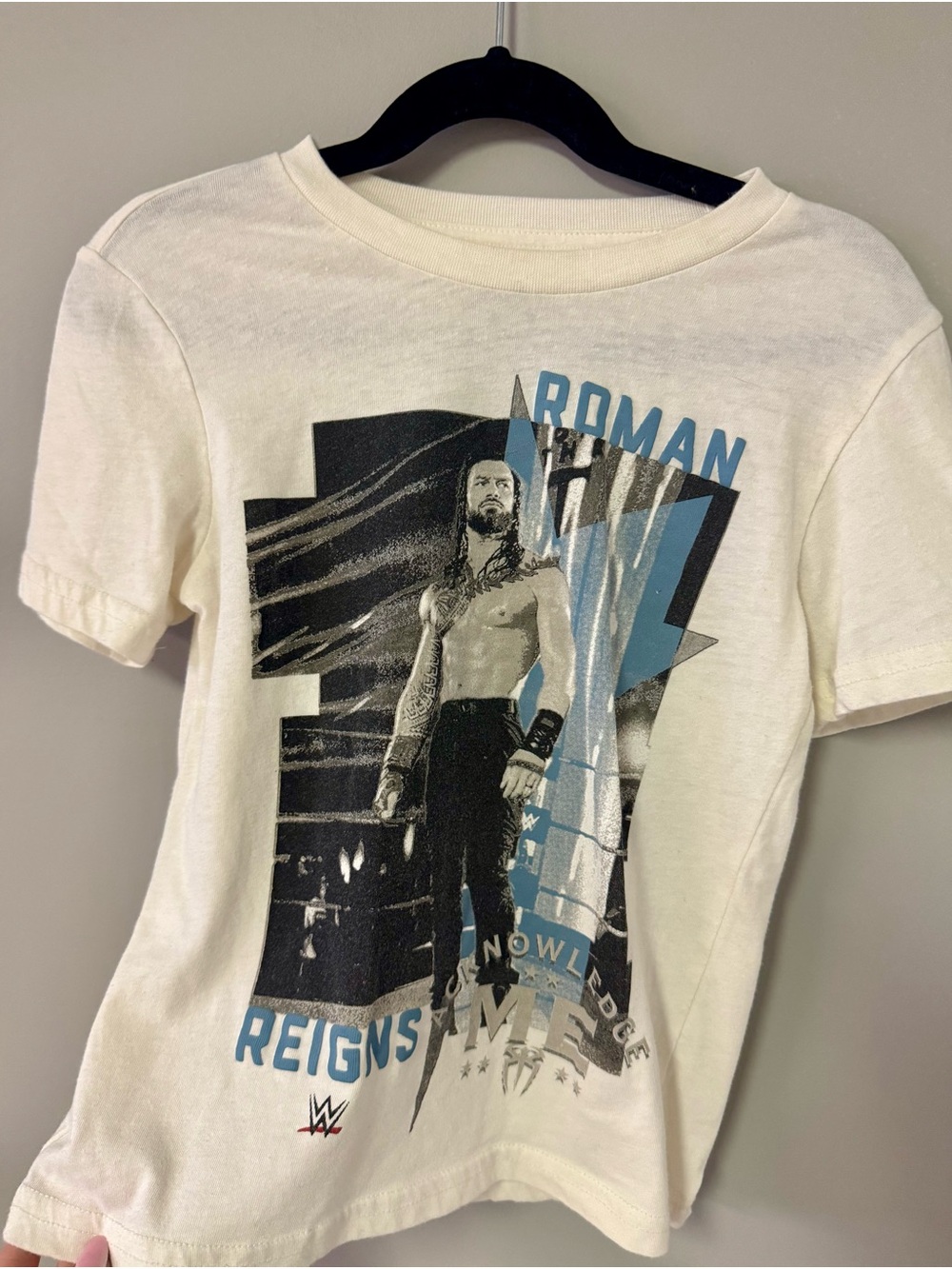 WWE White Tee with Black Logo Print